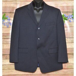 Calvin Klein Men's Pinstriped Navy Blue 100% Wool Suit Jacket Blazer Size 42S